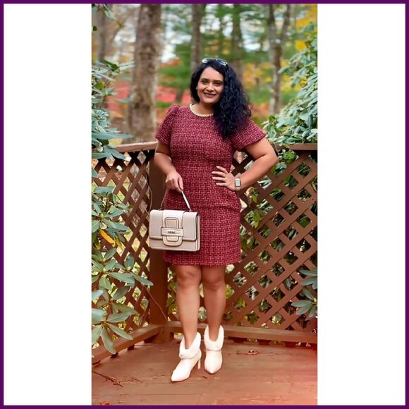 Faux Suede Ankle Boots Chunky Heel Pointed Toe Zipper Dress Booties - Picture 8 of 8